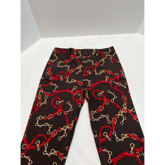 Zara Chain Print Cigarette Pants Size Small - Picture 7 of 9